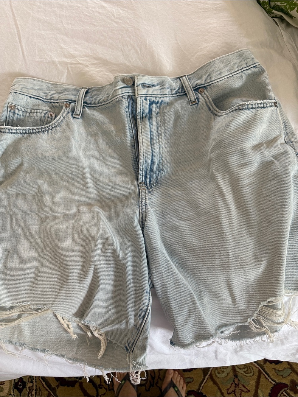 GAP Light Blue Distressed Jean Shorts